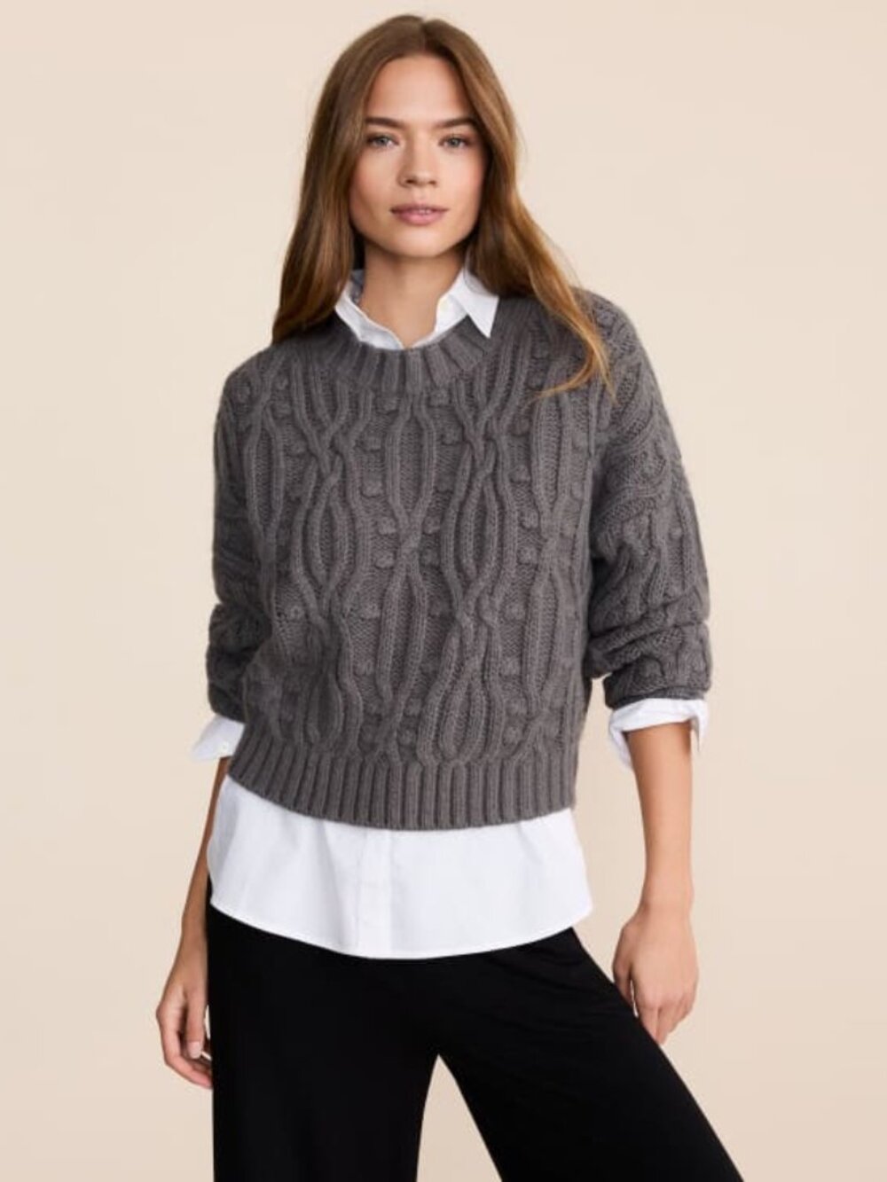 Lou & Grey Petite Chunky Cable Knit Sweater
